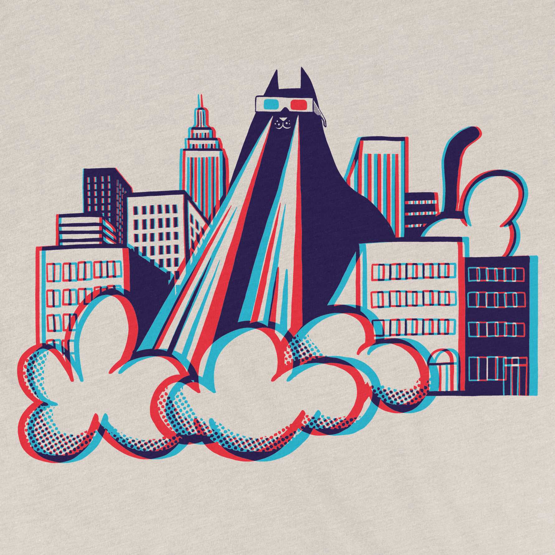 3D Laser Cat Tee