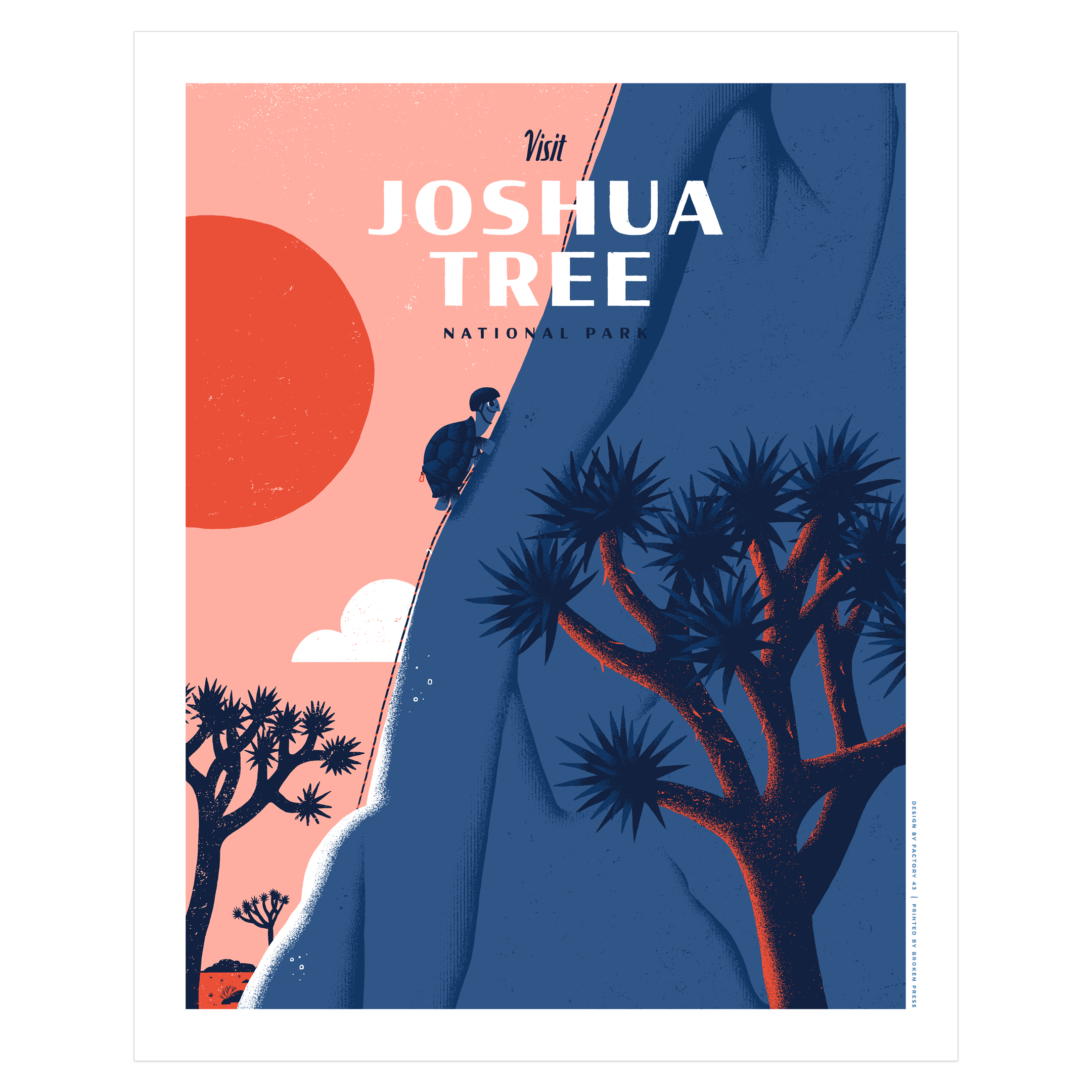 A turtle climbs a high desert rock face at Joshua Tree National Park in California in this limited edition print.