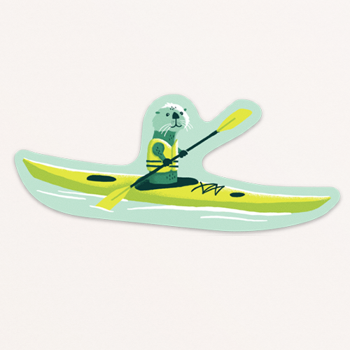 Otter Kayak Sticker