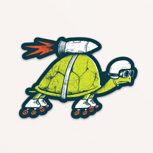 Rocket Turtle Sticker