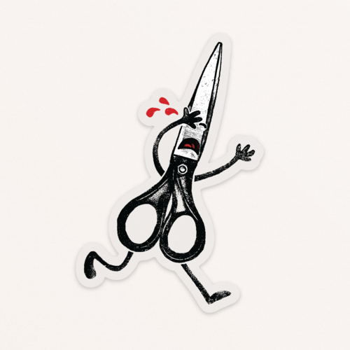 Running with scissors Sticker