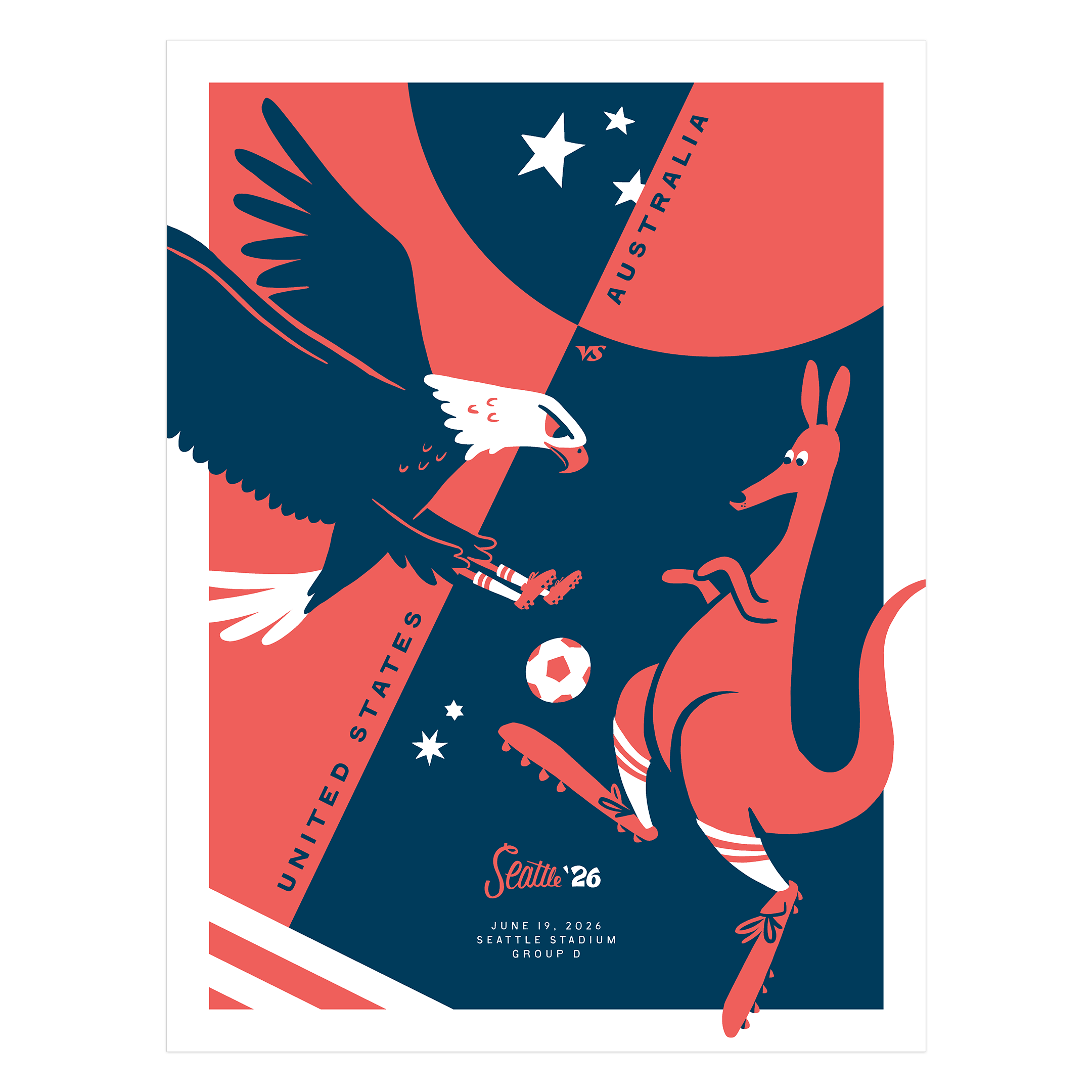 United States vs Australia Match Poster