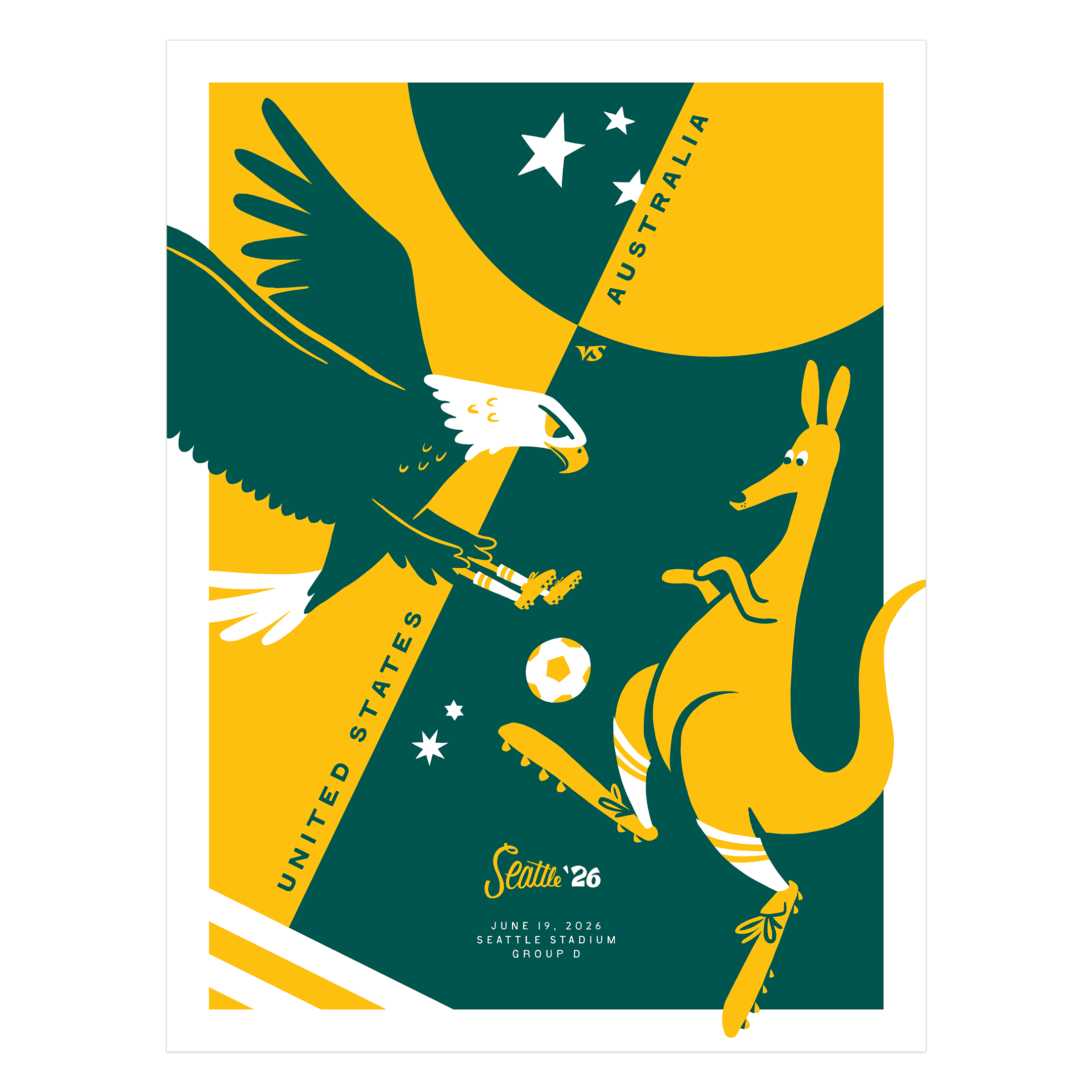 United States vs Australia Match Poster