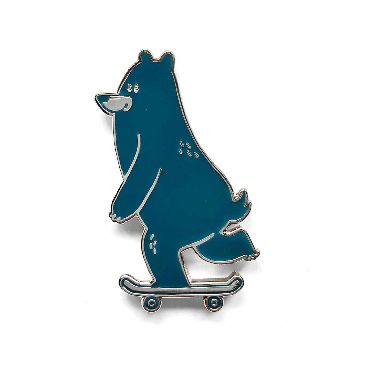 Skateboarding Bear Pin